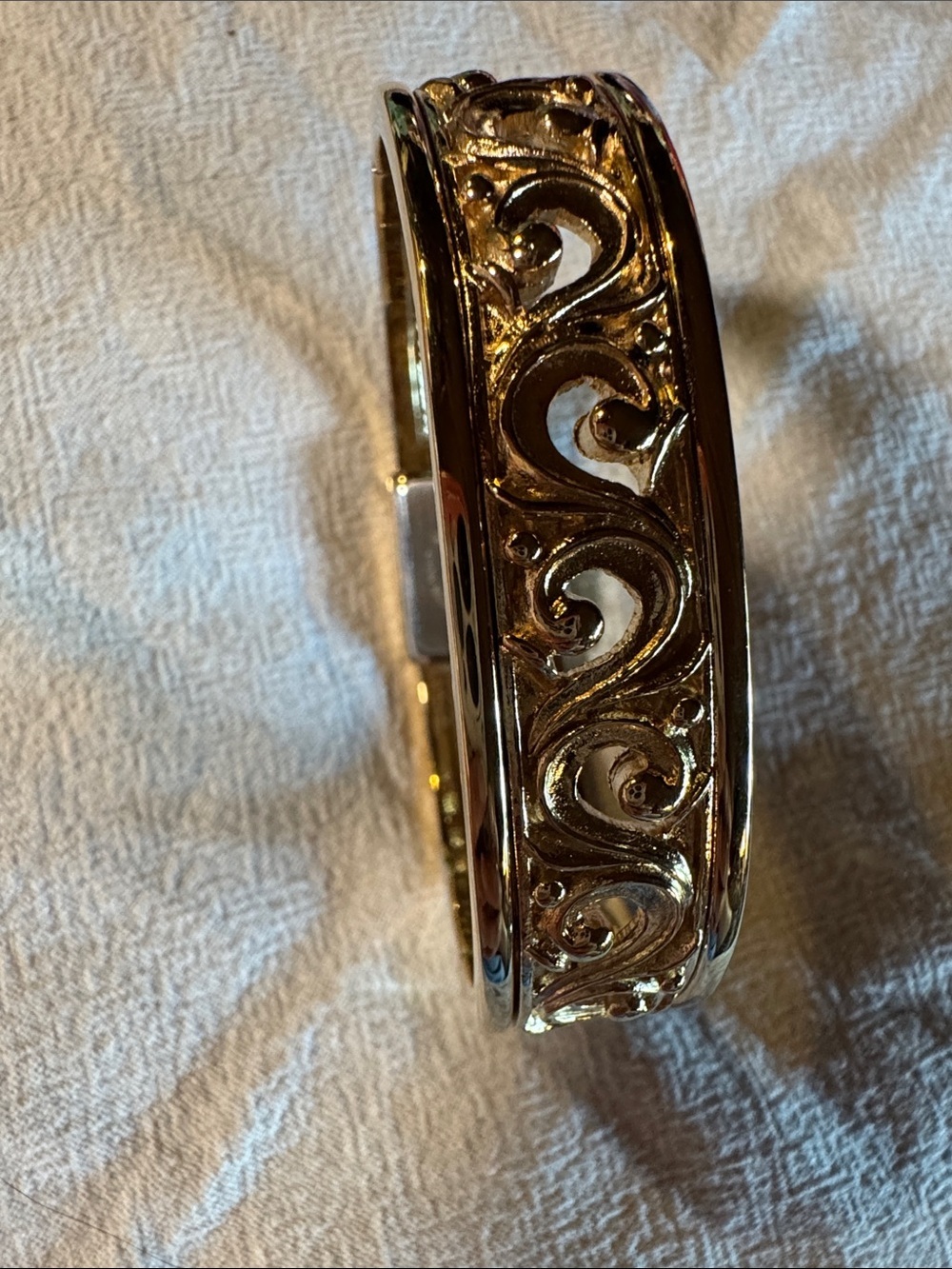 Gold-Tone Women's Bangle Watch with White Dial - Picture 2 of 5